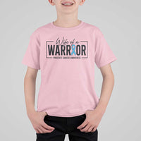 Wife Of A Warrior Prostate Cancer Awareness T Shirt For Kid Blue Ribbon Graphic