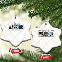 Wife Of A Warrior Prostate Cancer Awareness Ceramic Ornament Blue Ribbon Graphic