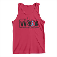 Wife Of A Warrior Prostate Cancer Awareness Tank Top Blue Ribbon Graphic