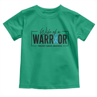 Wife Of A Warrior Prostate Cancer Awareness Toddler T Shirt Blue Ribbon Graphic