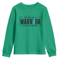 Wife Of A Warrior Prostate Cancer Awareness Youth Sweatshirt Blue Ribbon Graphic