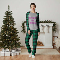 My Bitch Got Autism Plaid Pajama Set Funny Saying Meme