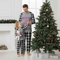 My Bitch Got Autism Plaid Pajama Set Funny Saying Meme