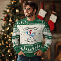 Funny Prostate Cancer Awareness Rooster Graphic Ugly Christmas Sweater Going Through Chemo Still This Sexy