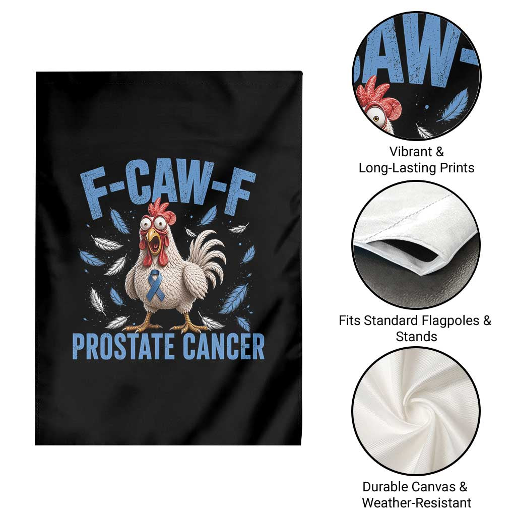 F-Caw-F Prostate Cancer Awareness Chicken Garden Flag Funny Blue Ribbon Support