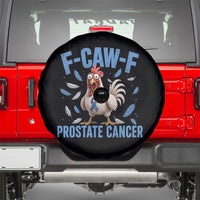F-Caw-F Prostate Cancer Awareness Chicken Spare Tire Cover Funny Blue Ribbon Support