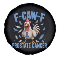 F-Caw-F Prostate Cancer Awareness Chicken Spare Tire Cover Funny Blue Ribbon Support