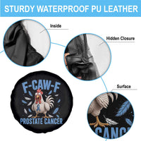 F-Caw-F Prostate Cancer Awareness Chicken Spare Tire Cover Funny Blue Ribbon Support