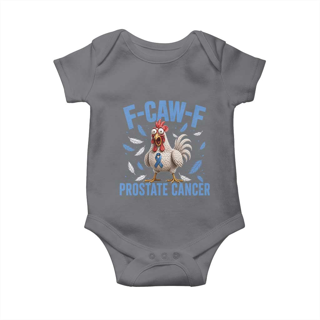 F-Caw-F Prostate Cancer Awareness Chicken Baby Onesie Funny Blue Ribbon Support