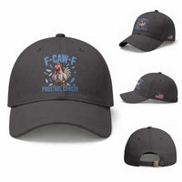 F-Caw-F Prostate Cancer Awareness Chicken Baseball Cap Funny Blue Ribbon Support