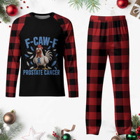 F-Caw-F Prostate Cancer Awareness Chicken Plaid Pajama Set Funny Blue Ribbon Support