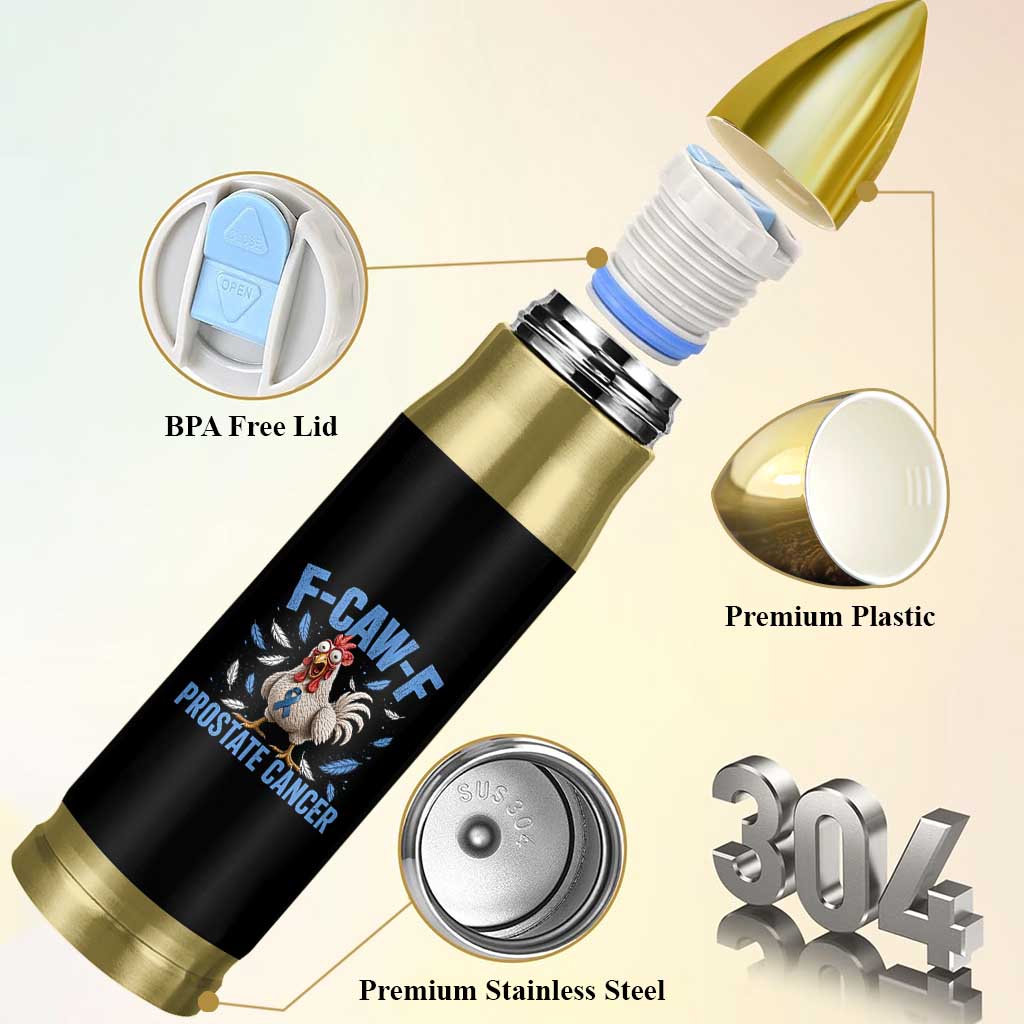F-Caw-F Prostate Cancer Awareness Chicken Bullet Tumbler Funny Blue Ribbon Support