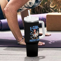F-Caw-F Prostate Cancer Awareness Chicken Tumbler With Handle Funny Blue Ribbon Support