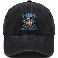 F-Caw-F Prostate Cancer Awareness Chicken Washed Cotton Baseball Cap Funny Blue Ribbon Support