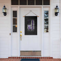 Support Squad Overdose Awareness Garden Flag Purple Ribbon American Flag Graphic