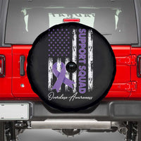 Support Squad Overdose Awareness Spare Tire Cover Purple Ribbon American Flag Graphic