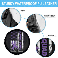 Support Squad Overdose Awareness Spare Tire Cover Purple Ribbon American Flag Graphic