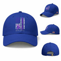 Support Squad Overdose Awareness Baseball Cap Purple Ribbon American Flag Graphic