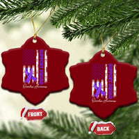 Support Squad Overdose Awareness Ceramic Ornament Purple Ribbon American Flag Graphic