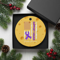Support Squad Overdose Awareness Ceramic Ornament Purple Ribbon American Flag Graphic