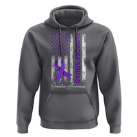 Support Squad Overdose Awareness Hoodie Purple Ribbon American Flag Graphic
