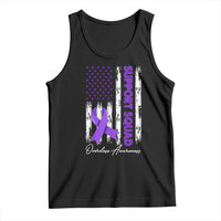 Support Squad Overdose Awareness Tank Top Purple Ribbon American Flag Graphic