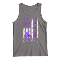 Support Squad Overdose Awareness Tank Top Purple Ribbon American Flag Graphic