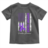 Support Squad Overdose Awareness Toddler T Shirt Purple Ribbon American Flag Graphic