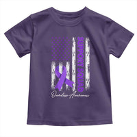 Support Squad Overdose Awareness Toddler T Shirt Purple Ribbon American Flag Graphic