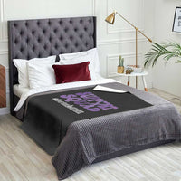 Support Squad Overdose Awareness Throw Blanket Purple Ribbon Groovy Typography Graphic
