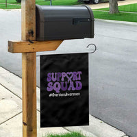Support Squad Overdose Awareness Garden Flag Purple Ribbon Groovy Typography Graphic