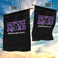 Support Squad Overdose Awareness Garden Flag Purple Ribbon Groovy Typography Graphic