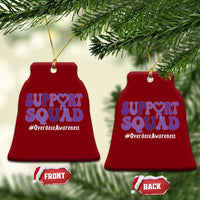 Support Squad Overdose Awareness Ceramic Ornament Purple Ribbon Groovy Typography Graphic