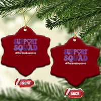 Support Squad Overdose Awareness Ceramic Ornament Purple Ribbon Groovy Typography Graphic