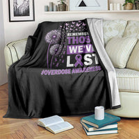 Overdose Awareness Throw Blanket Remembering Those We Have Lost Dandelion Purple Ribbon Memorial
