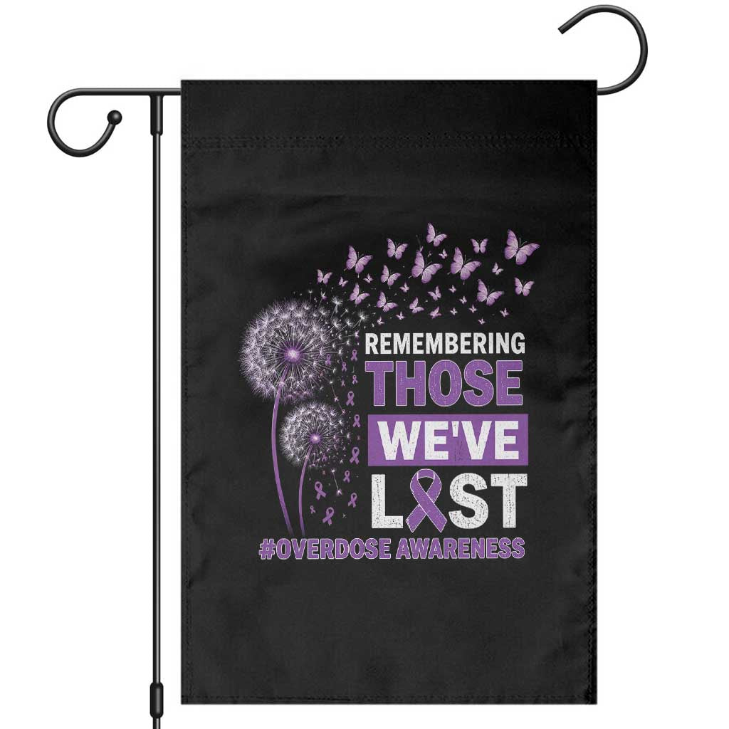 Overdose Awareness Garden Flag Remembering Those We Have Lost Dandelion Purple Ribbon Memorial
