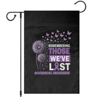 Overdose Awareness Garden Flag Remembering Those We Have Lost Dandelion Purple Ribbon Memorial