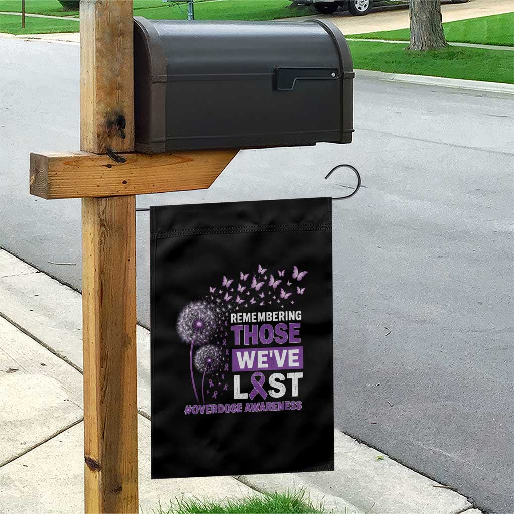 Overdose Awareness Garden Flag Remembering Those We Have Lost Dandelion Purple Ribbon Memorial