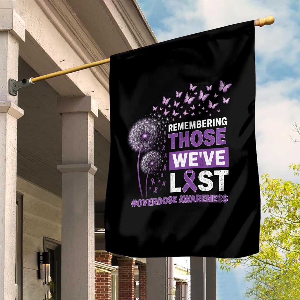 Overdose Awareness Garden Flag Remembering Those We Have Lost Dandelion Purple Ribbon Memorial