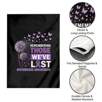 Overdose Awareness Garden Flag Remembering Those We Have Lost Dandelion Purple Ribbon Memorial