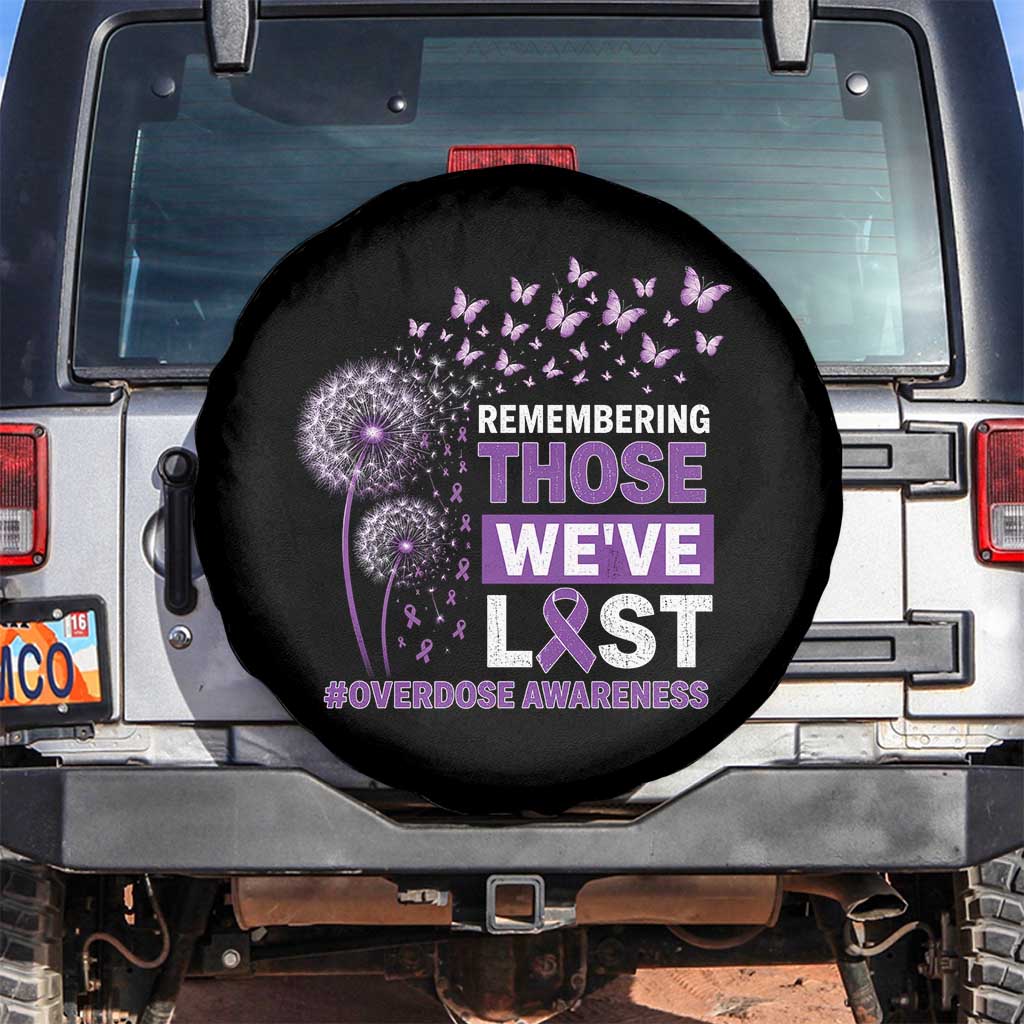 Overdose Awareness Spare Tire Cover Remembering Those We Have Lost Dandelion Purple Ribbon Memorial