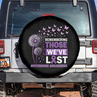 Overdose Awareness Spare Tire Cover Remembering Those We Have Lost Dandelion Purple Ribbon Memorial