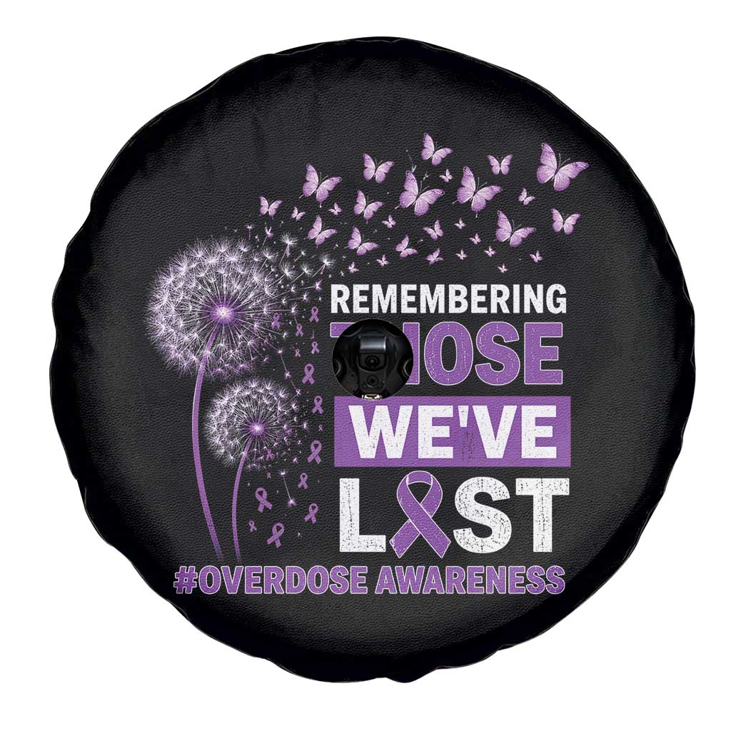 Overdose Awareness Spare Tire Cover Remembering Those We Have Lost Dandelion Purple Ribbon Memorial