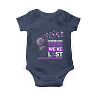 Overdose Awareness Baby Onesie Remembering Those We Have Lost Dandelion Purple Ribbon Memorial