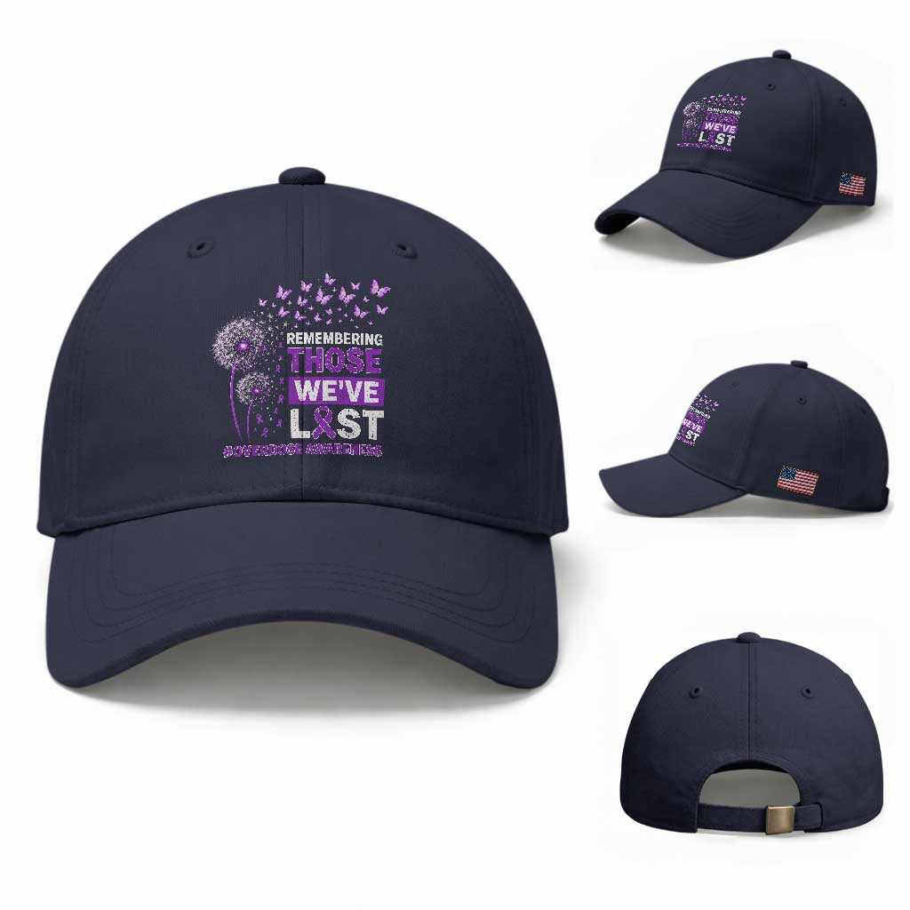 Overdose Awareness Baseball Cap Remembering Those We Have Lost Dandelion Purple Ribbon Memorial