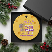 Overdose Awareness Ceramic Ornament Remembering Those We Have Lost Dandelion Purple Ribbon Memorial
