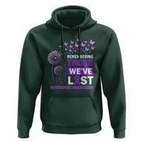 Overdose Awareness Hoodie Remembering Those We Have Lost Dandelion Purple Ribbon Memorial