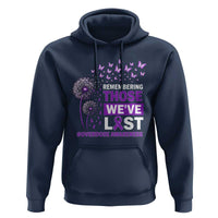 Overdose Awareness Hoodie Remembering Those We Have Lost Dandelion Purple Ribbon Memorial