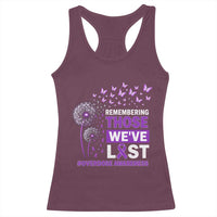 Overdose Awareness Racerback Tank Top Remembering Those We Have Lost Dandelion Purple Ribbon Memorial