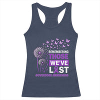 Overdose Awareness Racerback Tank Top Remembering Those We Have Lost Dandelion Purple Ribbon Memorial